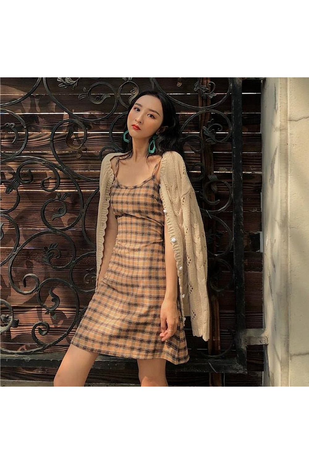 Y2k Plaid Vintage Retro Dress