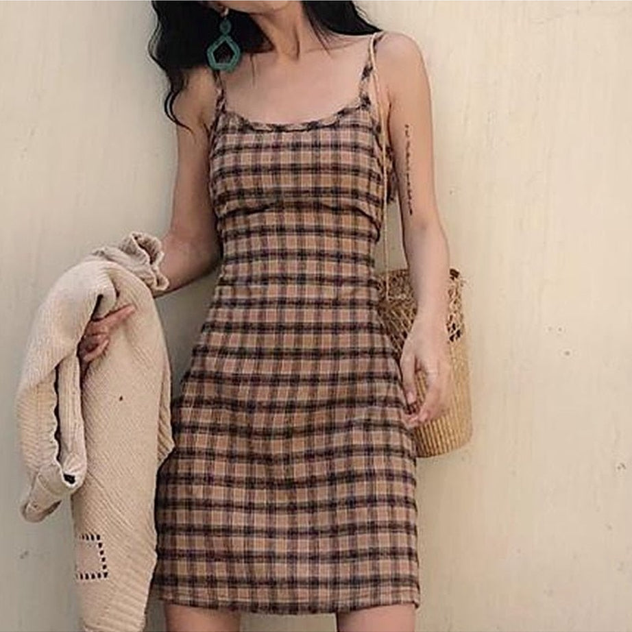 Y2k Plaid Vintage Retro Dress