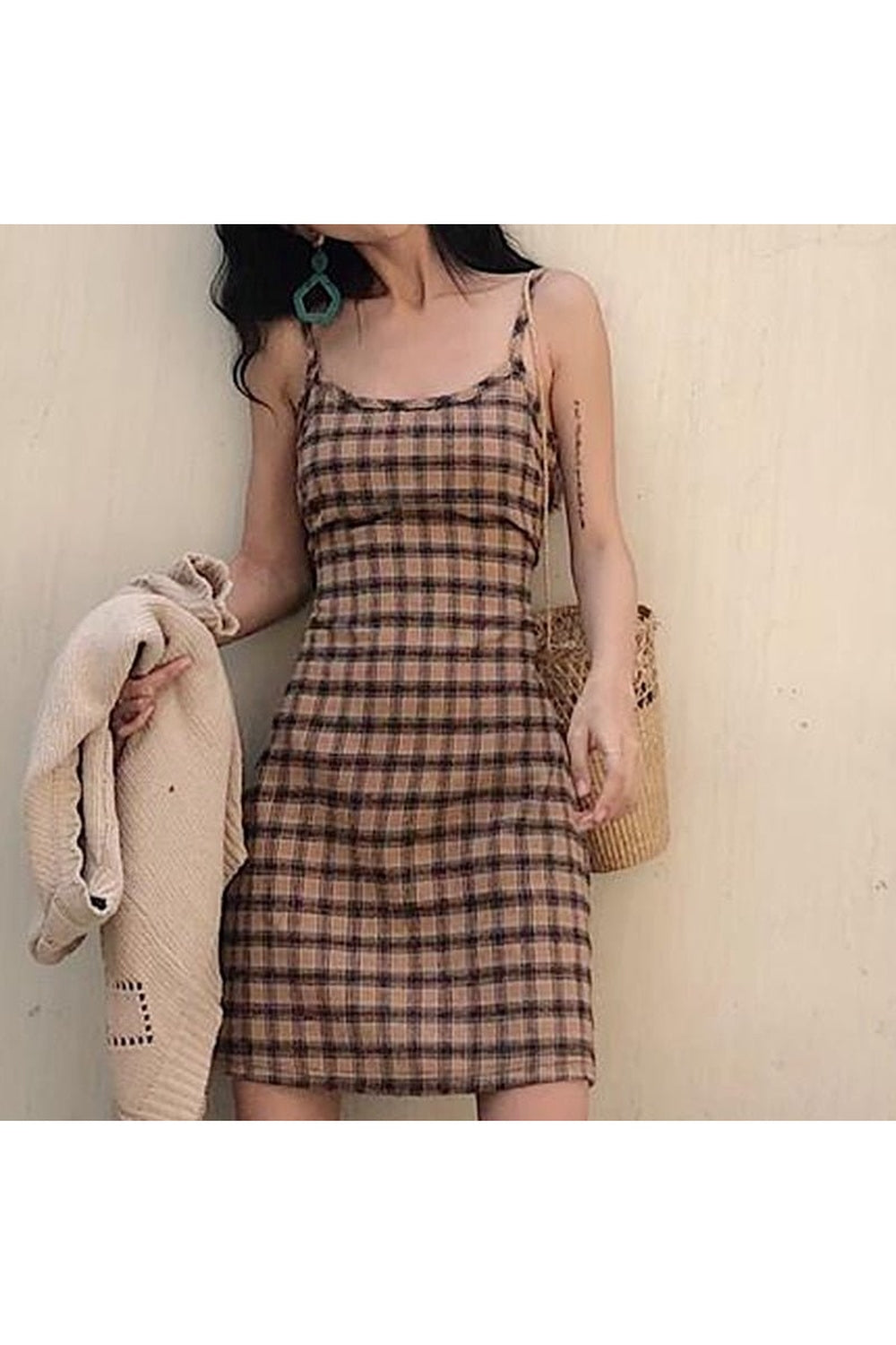 Y2k Plaid Vintage Retro Dress
