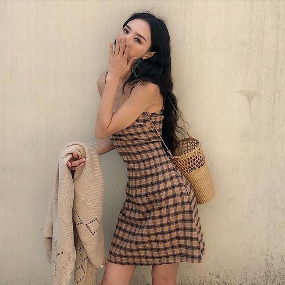 Y2k Plaid Vintage Retro Dress
