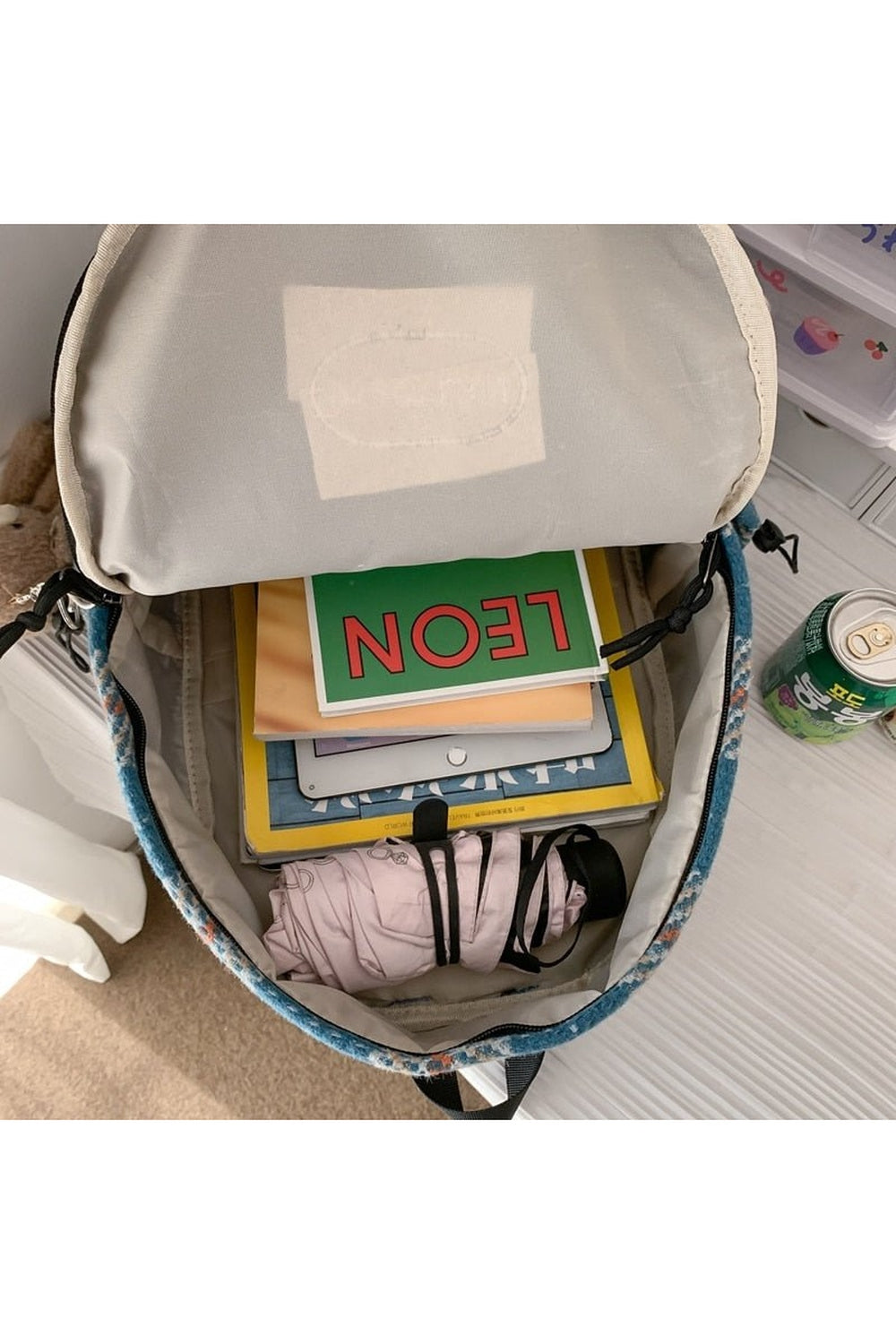 Y2k Plaid Woollen Cloth Backpack