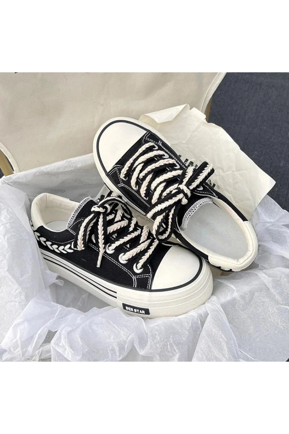 Y2k Platform Chunky Canvas Sneakers