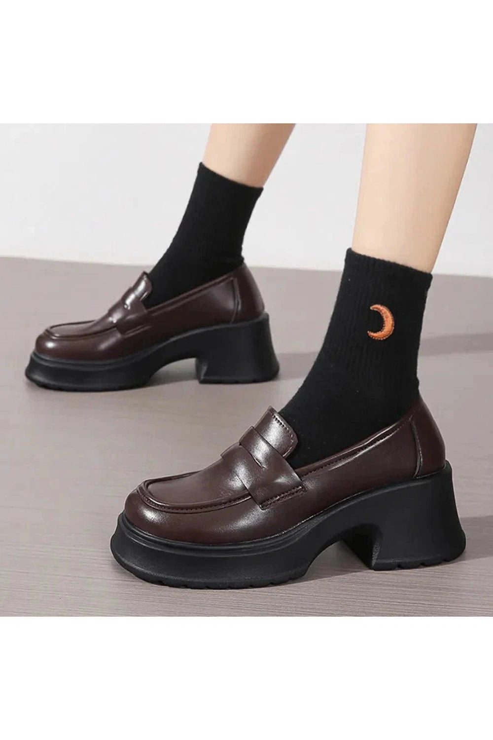 Y2k Platform Leather Shoes