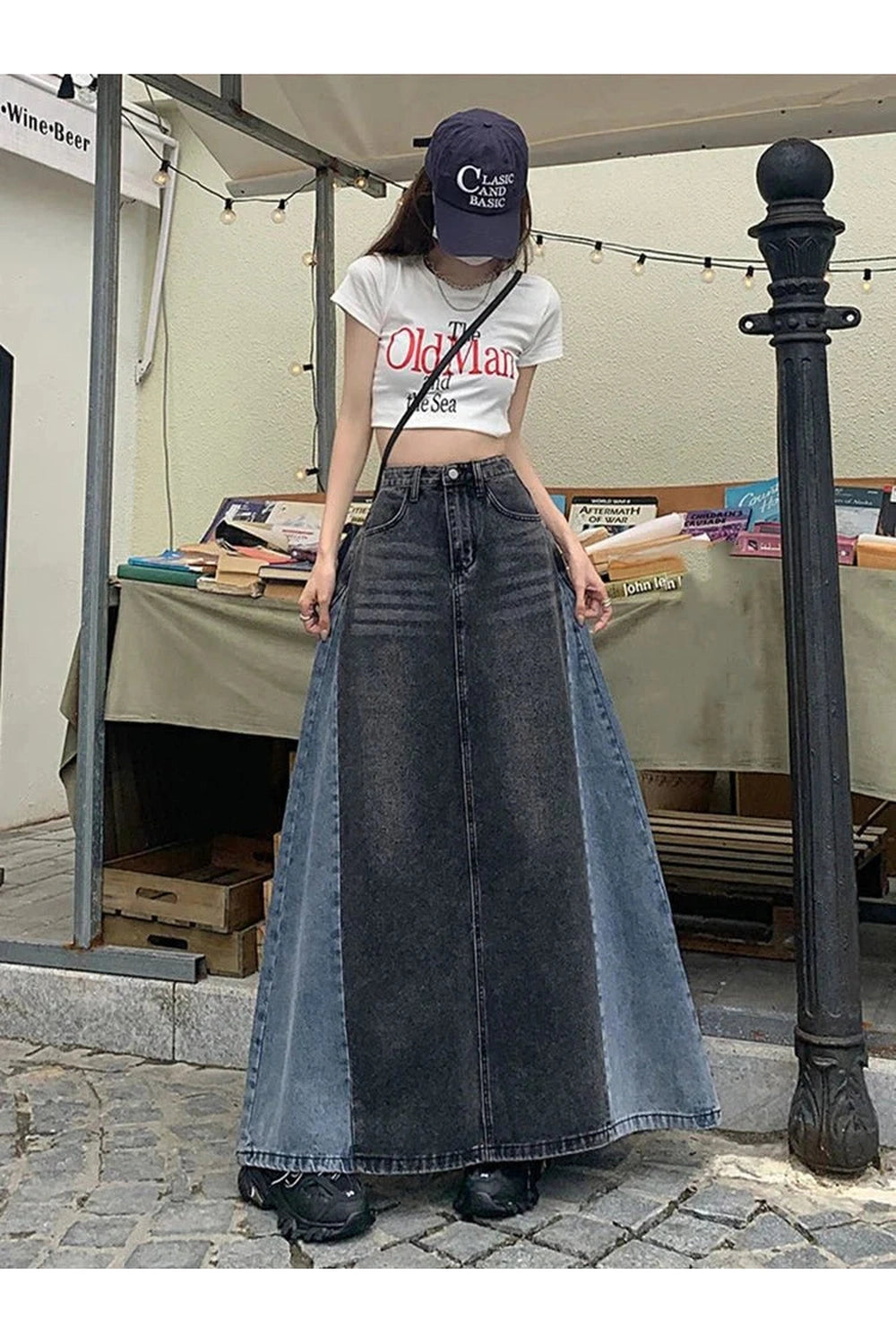 Y2k Plus Size A Line Denim Skirt