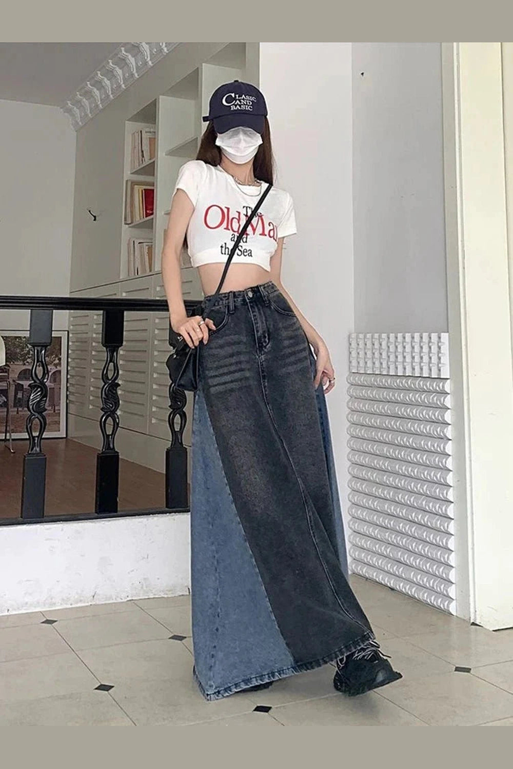 Y2k Plus Size A Line Denim Skirt