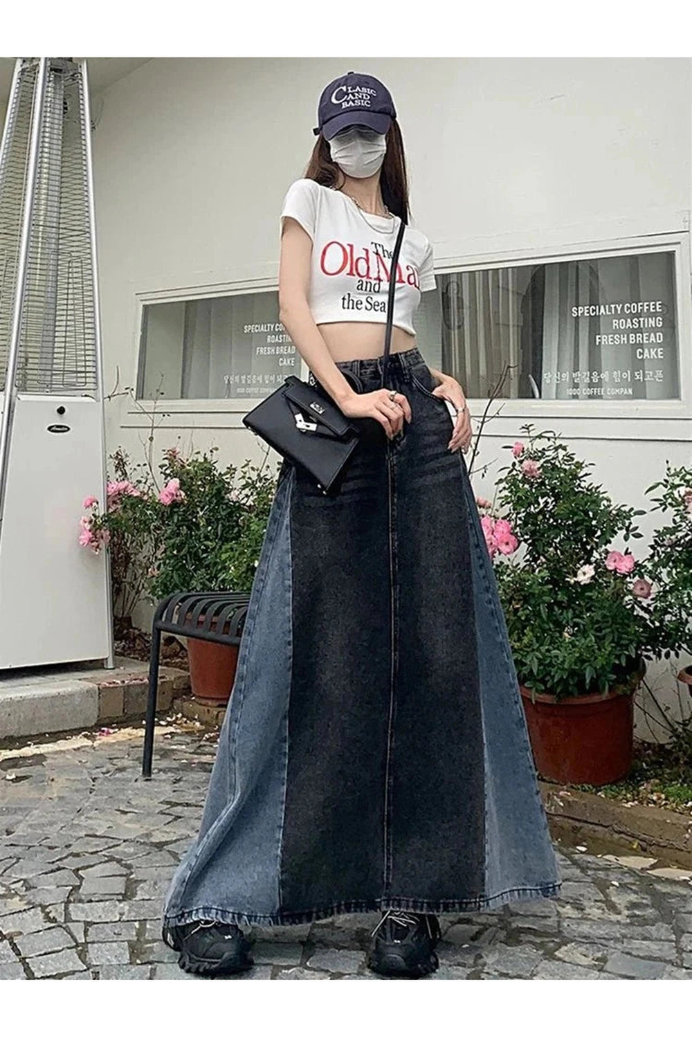 Y2k Plus Size A Line Denim Skirt