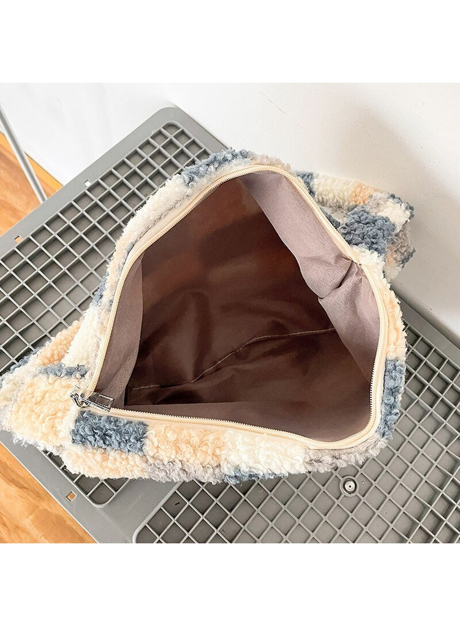 Y2k Plush Checker Bag