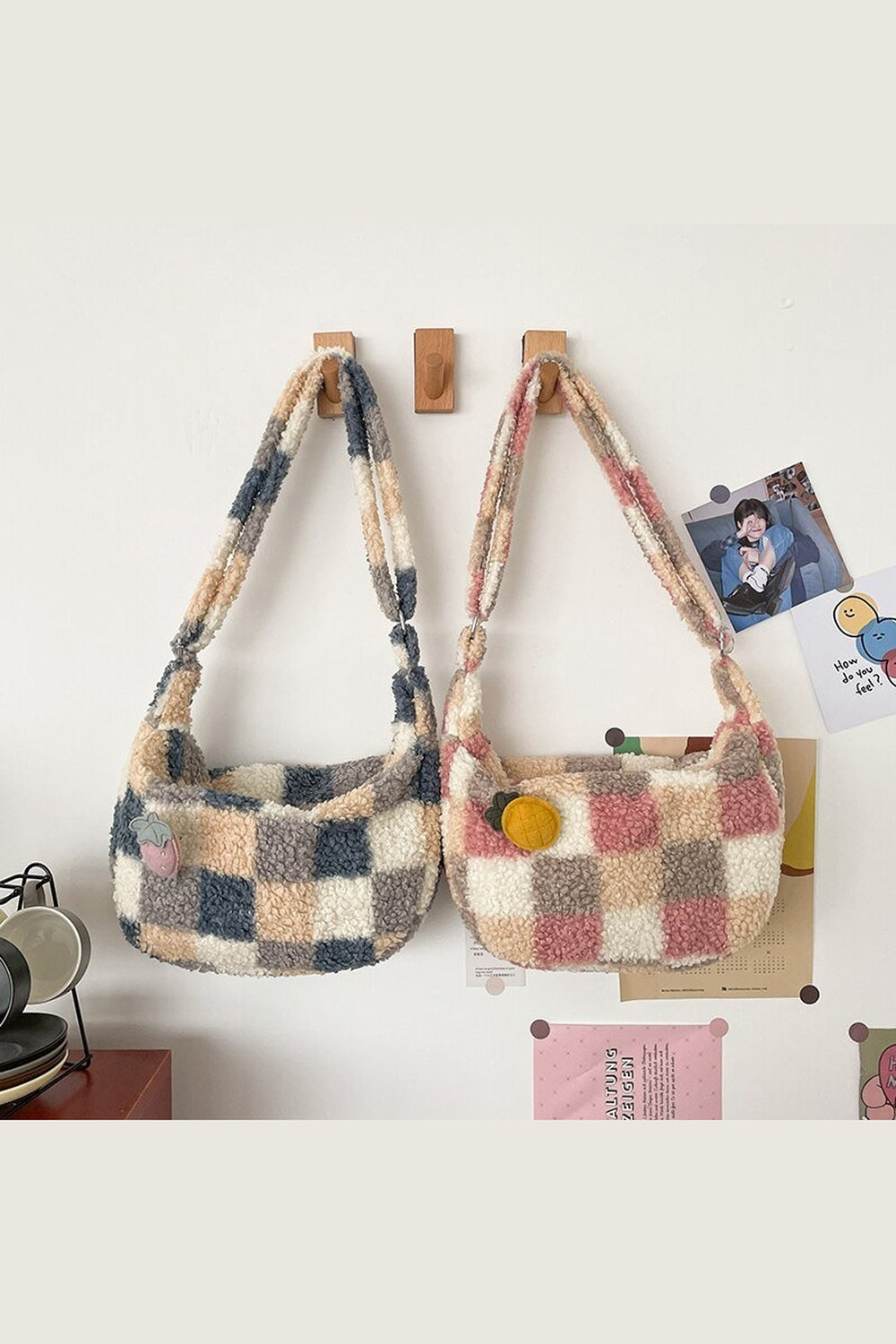 Y2k Plush Checker Bag