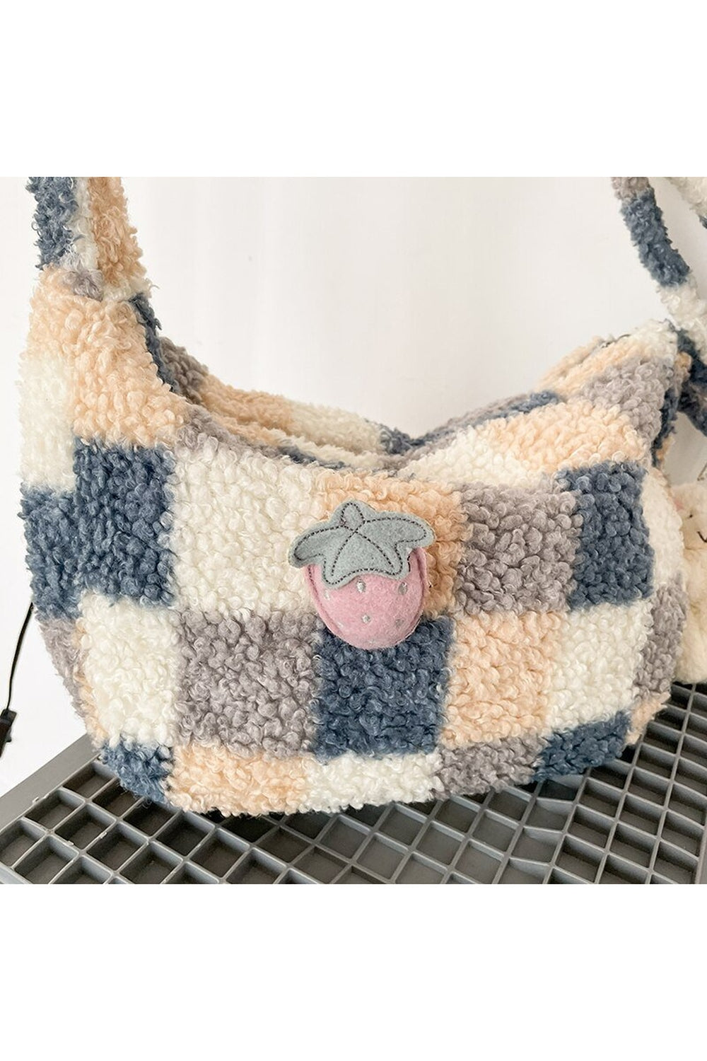 Y2k Plush Checker Bag
