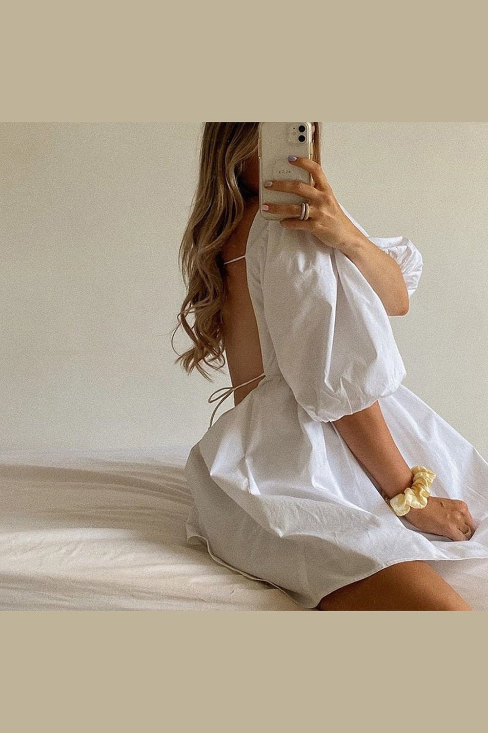 Y2k Preppy Backless Lace Up Mini Dress