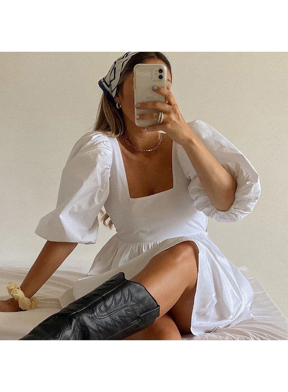 Y2k Preppy Backless Lace Up Mini Dress