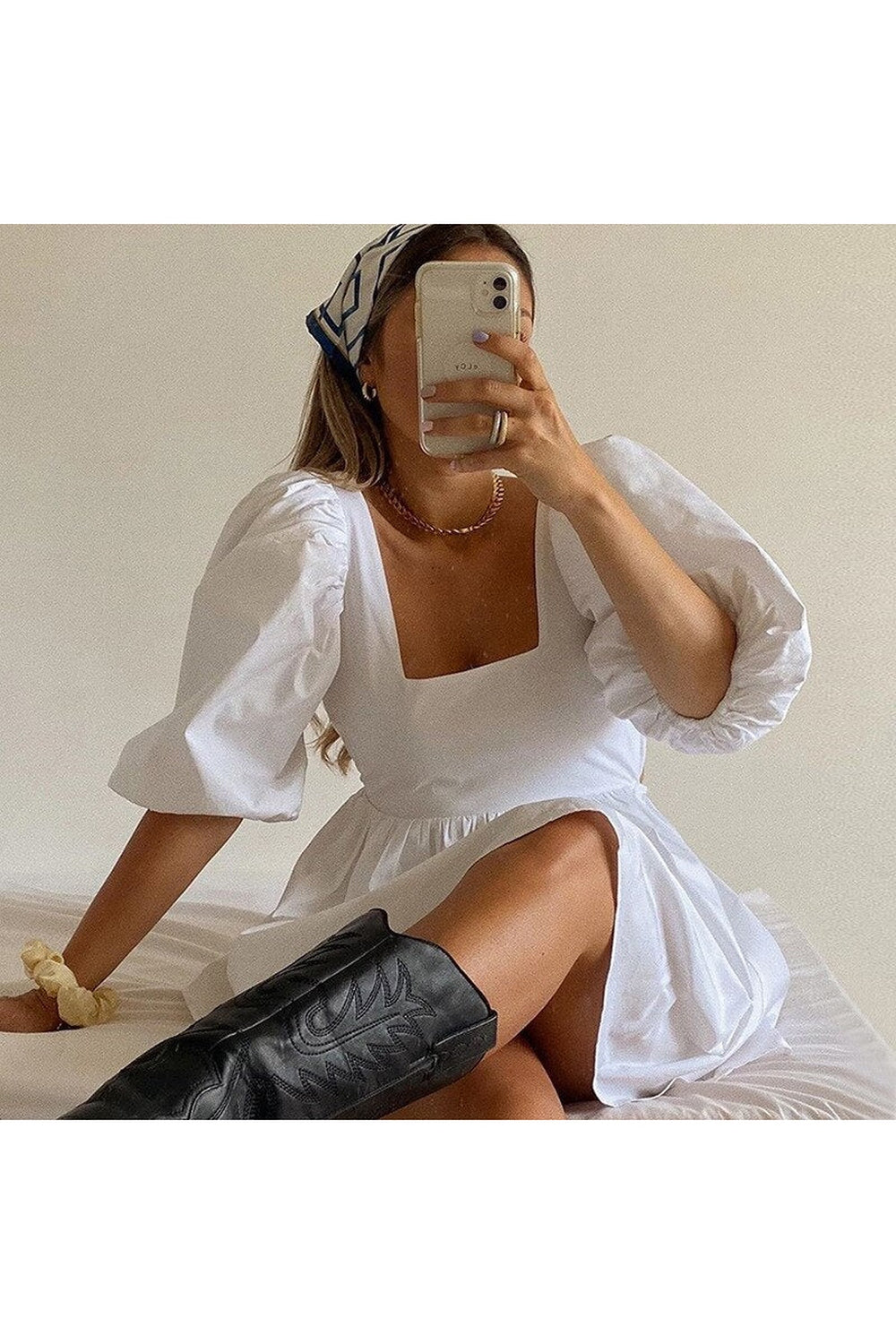 Y2k Preppy Backless Lace Up Mini Dress