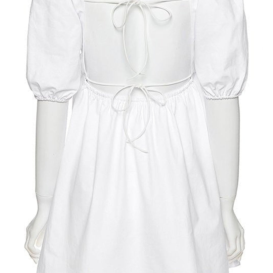 Y2k Preppy Backless Lace Up Mini Dress