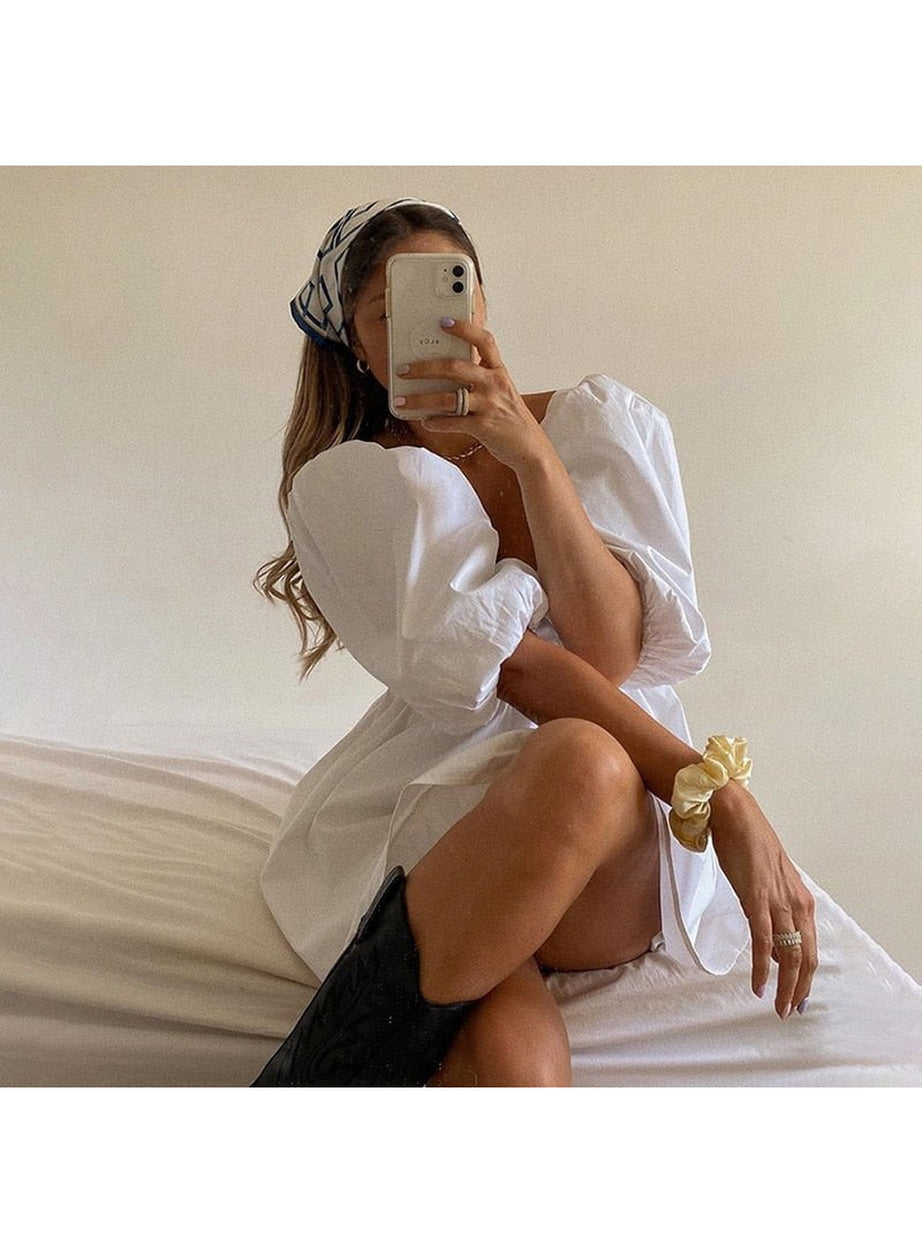 Y2k Preppy Backless Lace Up Mini Dress