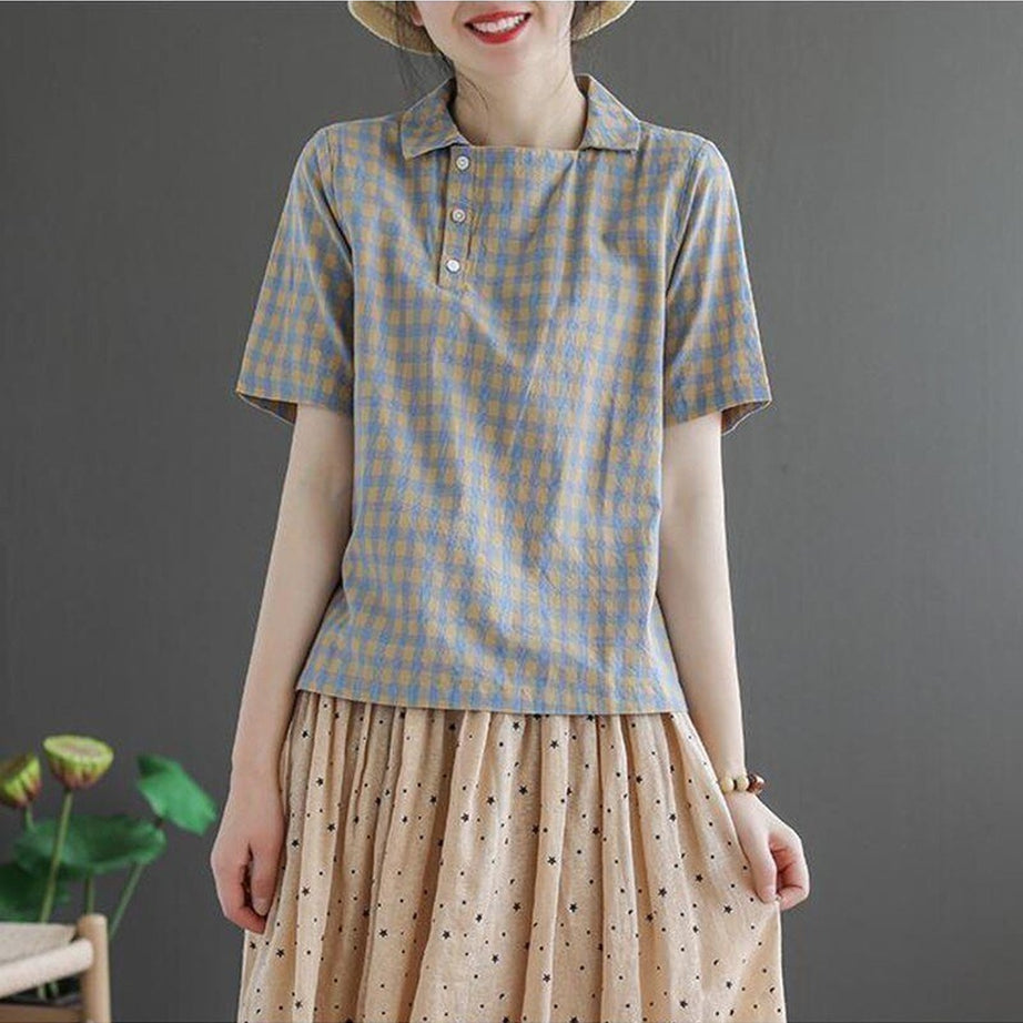 Y2k Preppy Casual Blouses Shirt