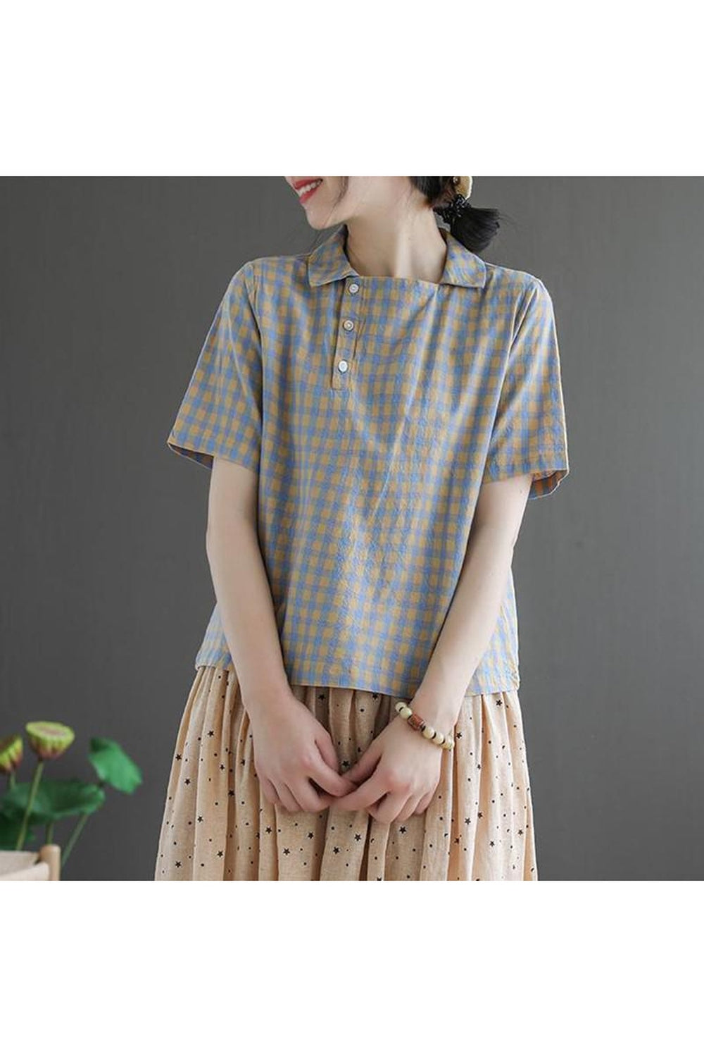 Y2k Preppy Casual Blouses Shirt
