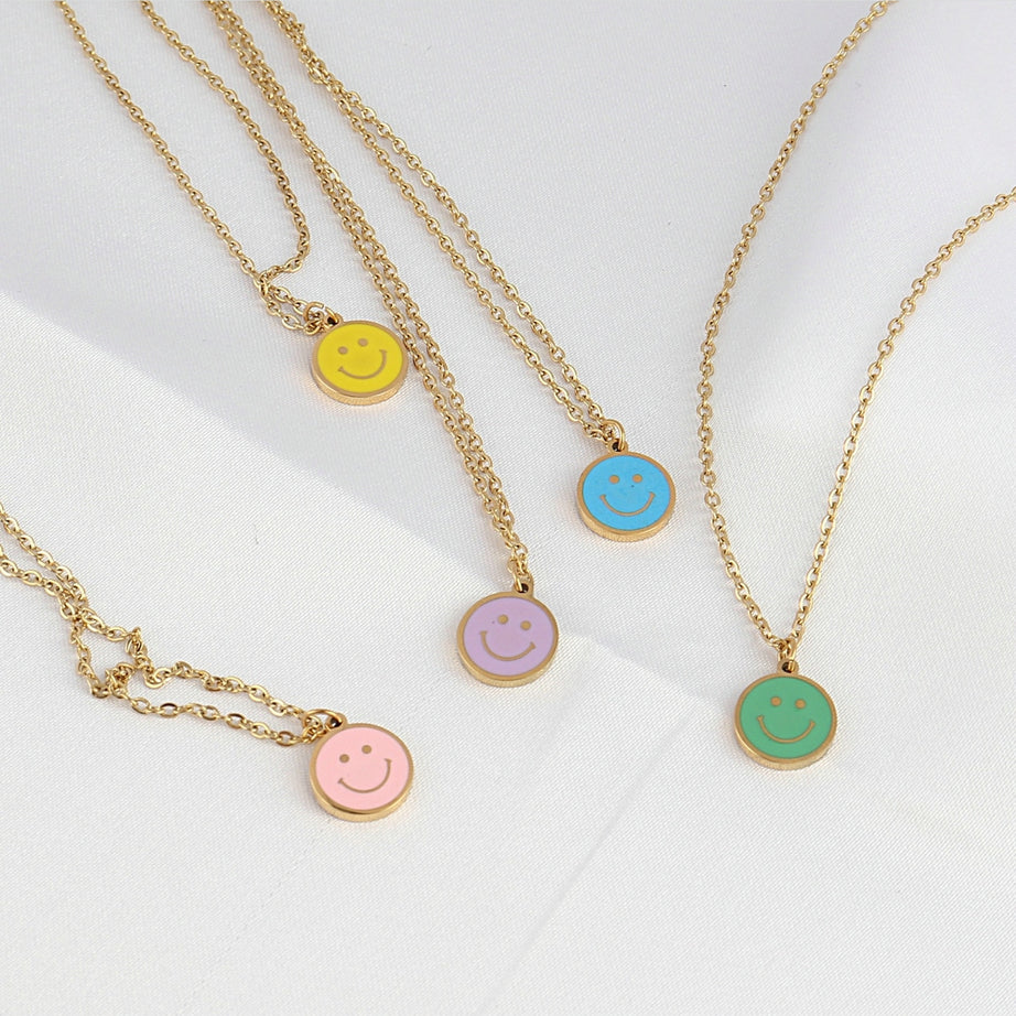 Y2k Preppy Color Smiley Necklace