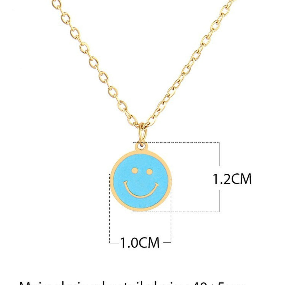 Y2k Preppy Color Smiley Necklace