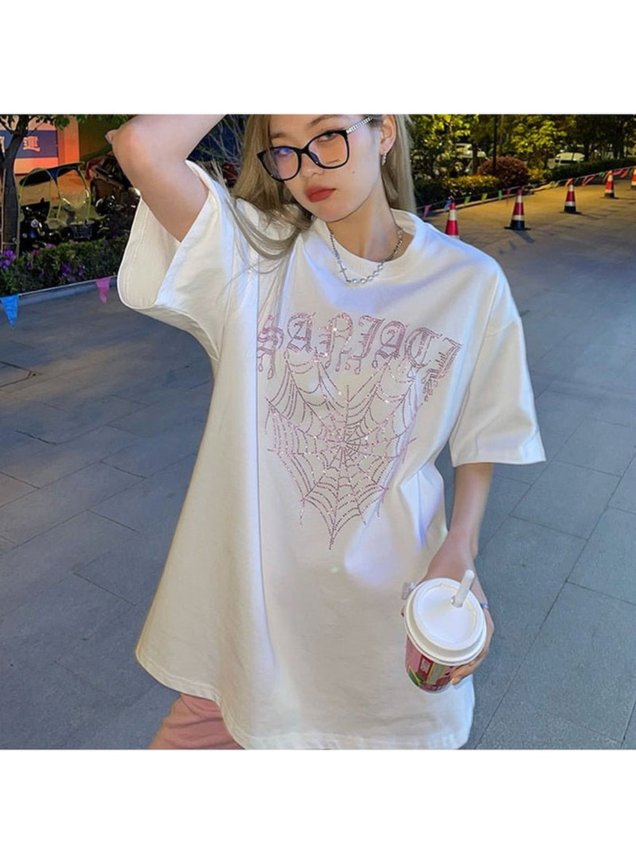 Y2k Preppy Cotton T-shirt