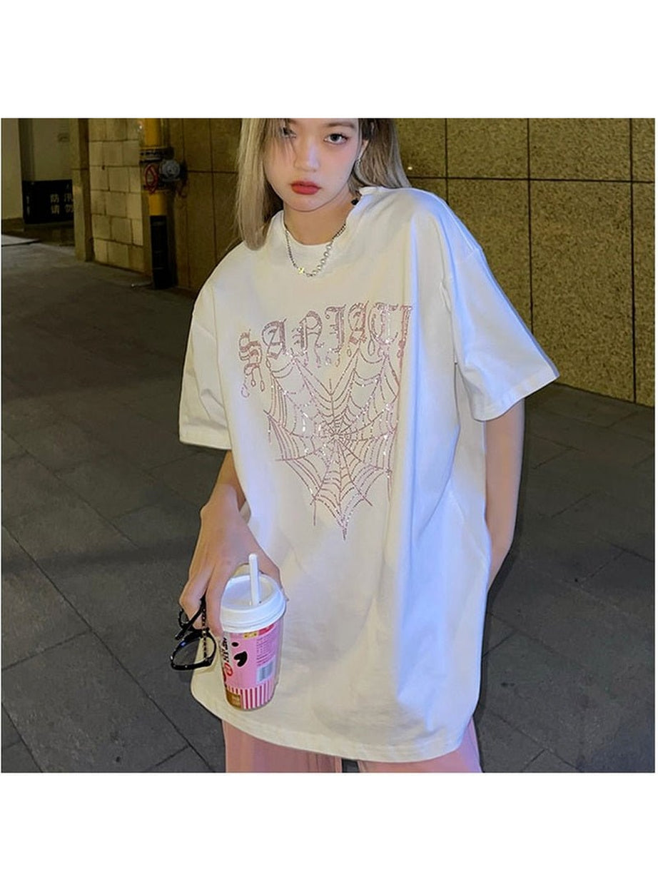 Y2k Preppy Cotton T-shirt