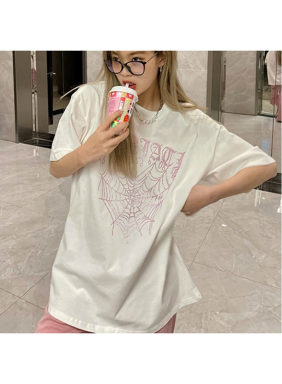 Y2k Preppy Cotton T-shirt