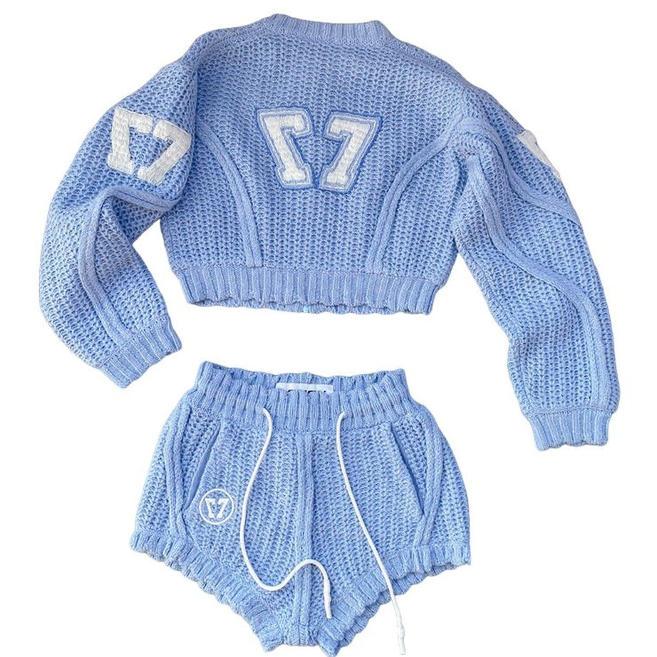 Y2k Preppy Girls Knit Tracksuit