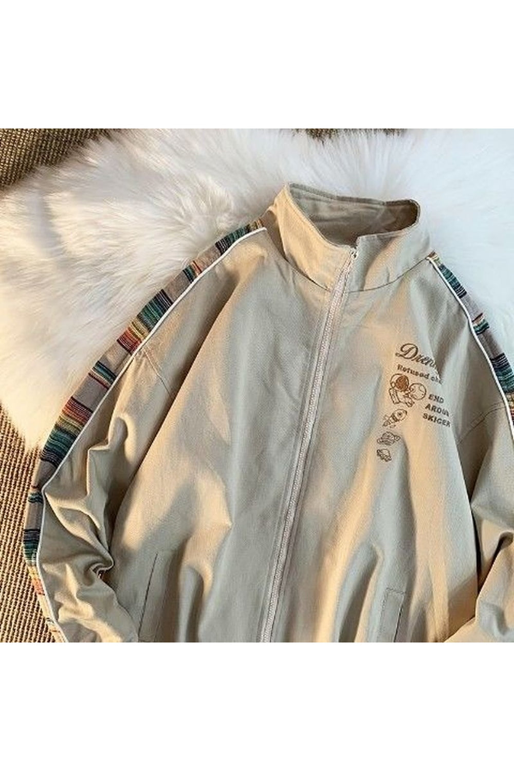 Y2k Preppy jacket vintage zipper coat