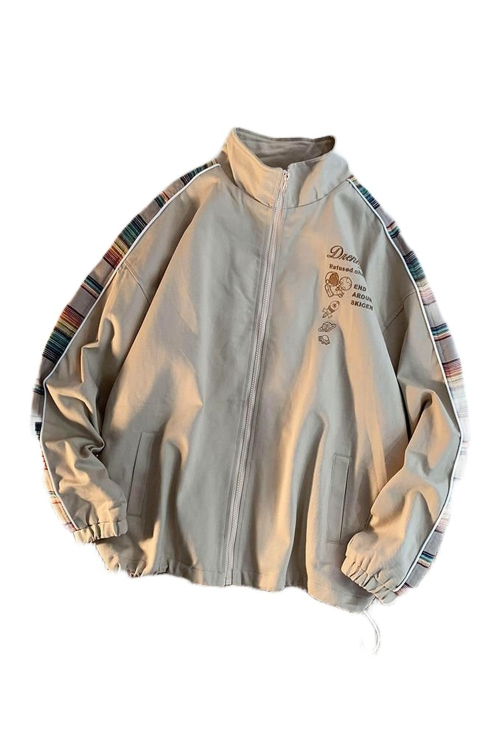 Y2k Preppy jacket vintage zipper coat