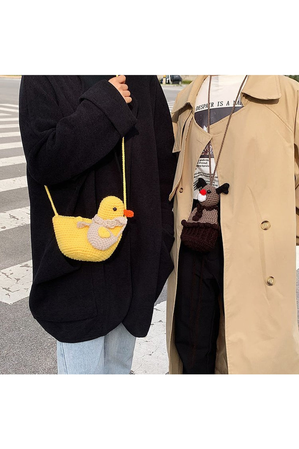 Y2k Preppy Knit Crossbody Bag