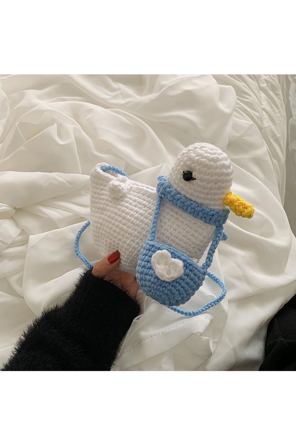 Y2k Preppy Knit Crossbody Bag