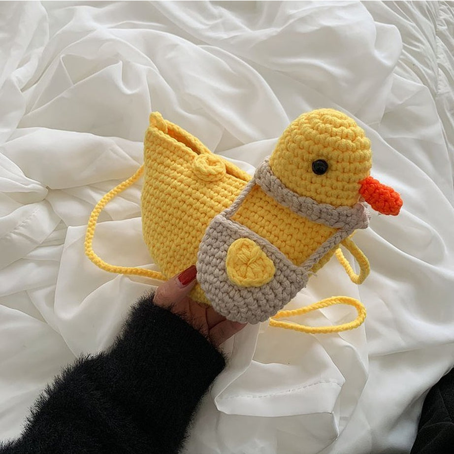 Y2k Preppy Knit Crossbody Bag