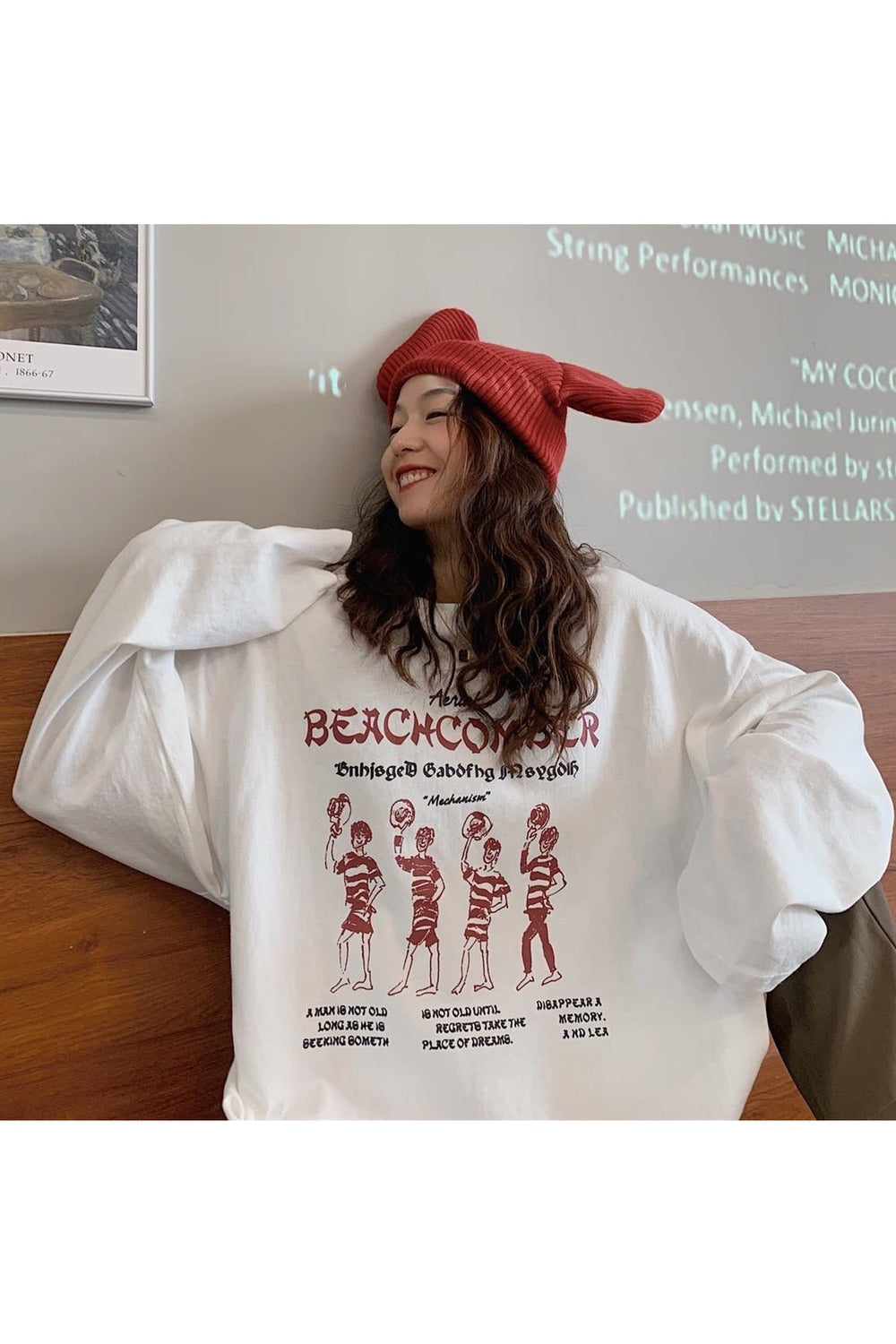 Y2k Preppy Long Sleeve College T-shirt