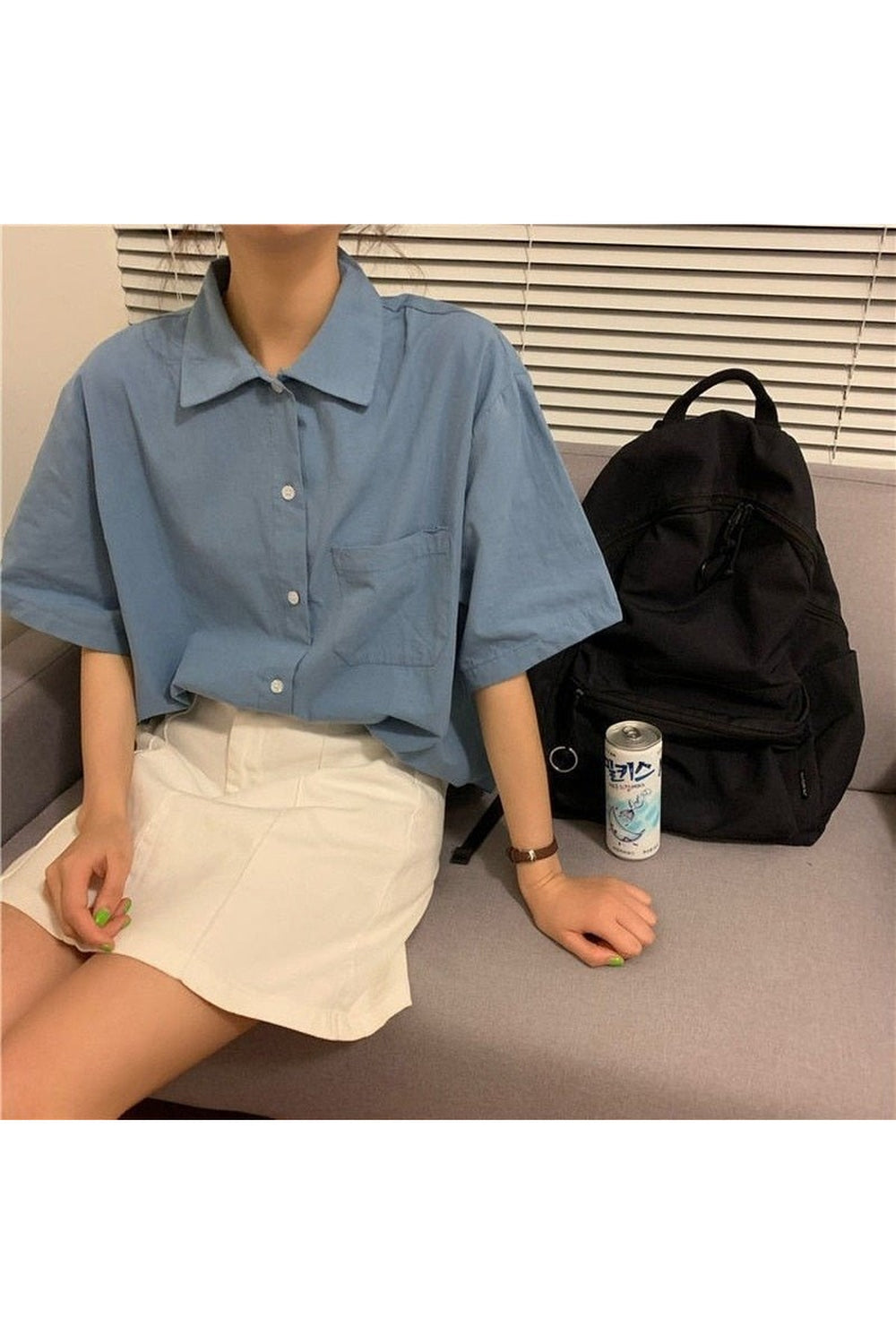 Y2k Preppy Loose Shirt