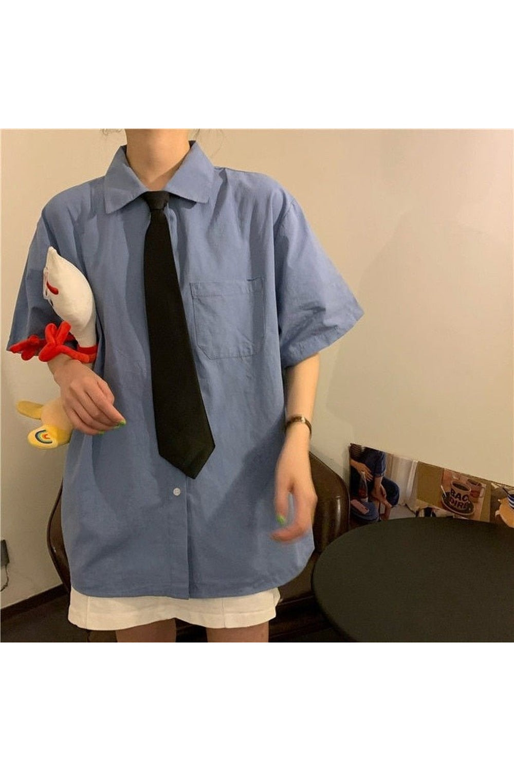 Y2k Preppy Loose Shirt