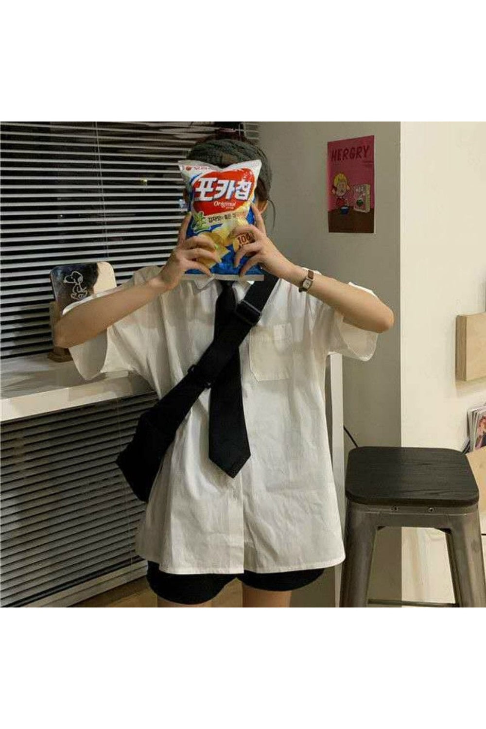 Y2k Preppy Loose Shirt