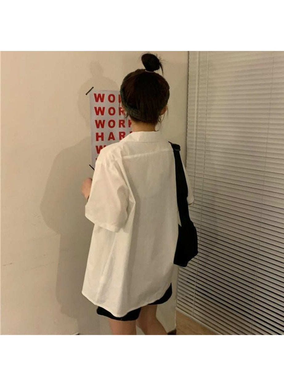 Y2k Preppy Loose Shirt