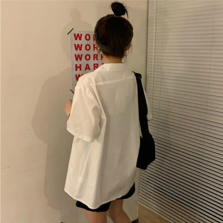 Y2k Preppy Loose Shirt