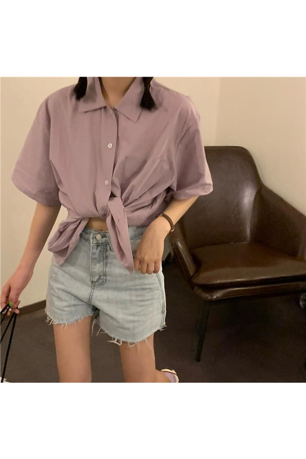 Y2k Preppy Loose Shirt