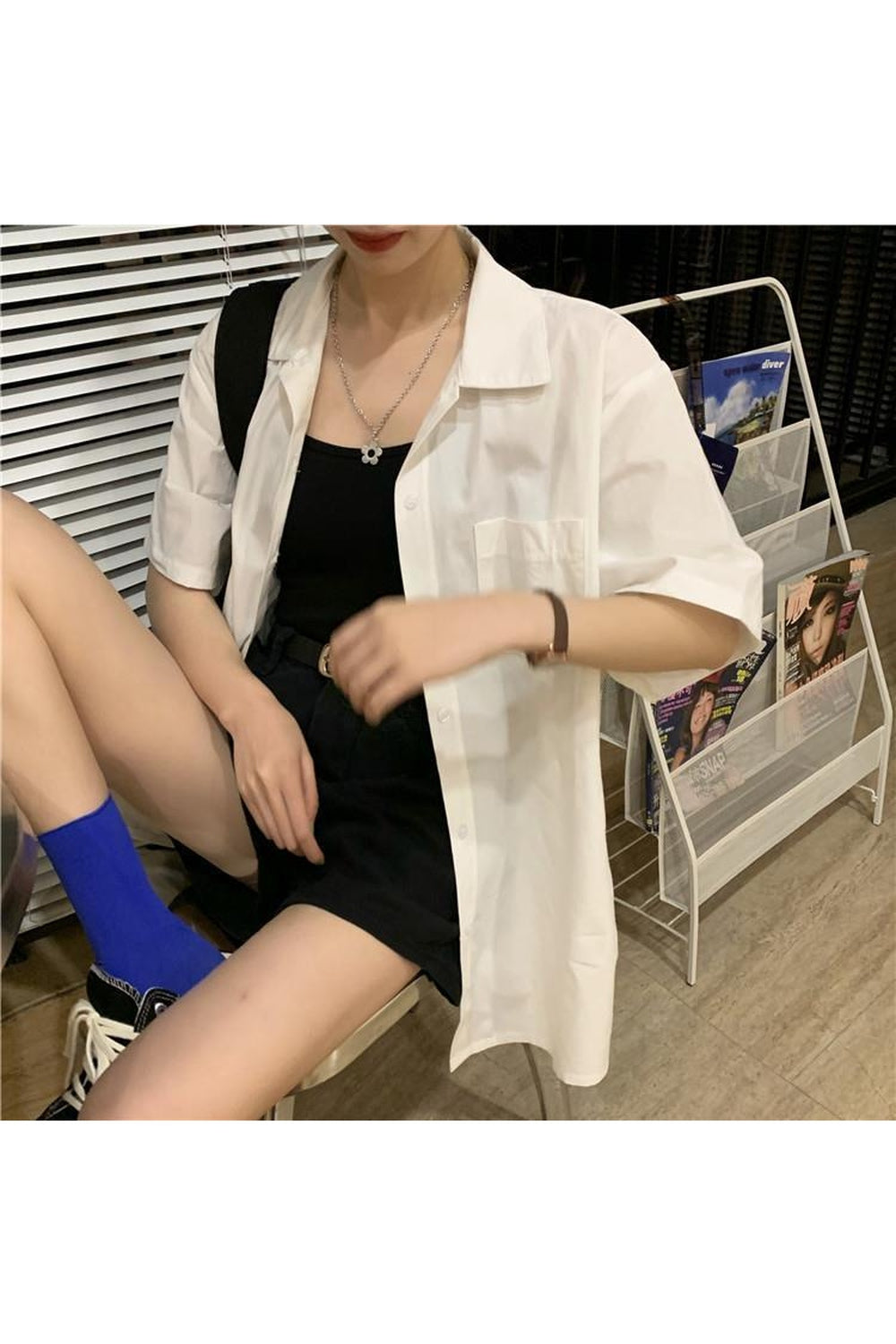 Y2k Preppy Loose Shirt