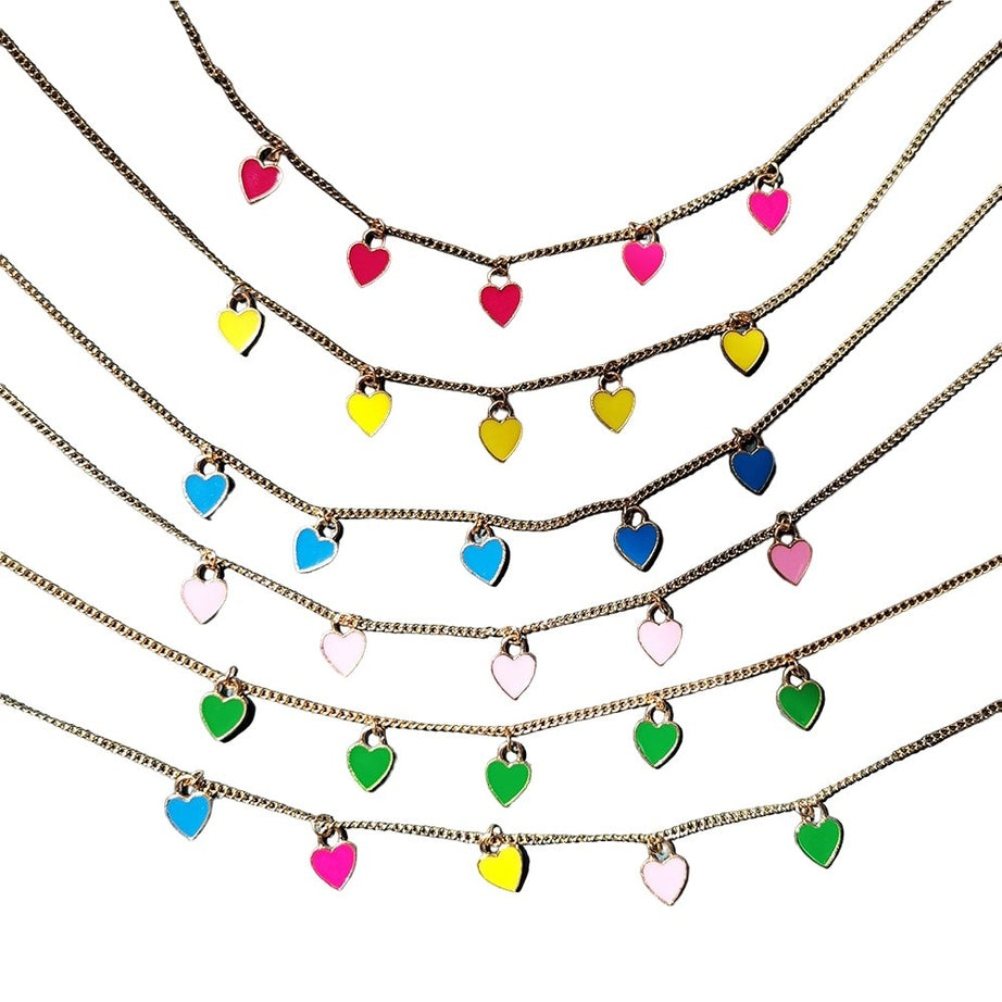 Y2k Preppy Pastel Heart Necklace