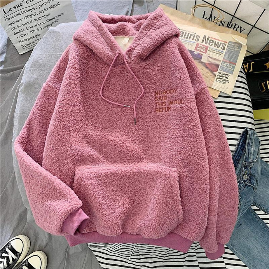 Y2k Preppy Pastel Plush hoodie