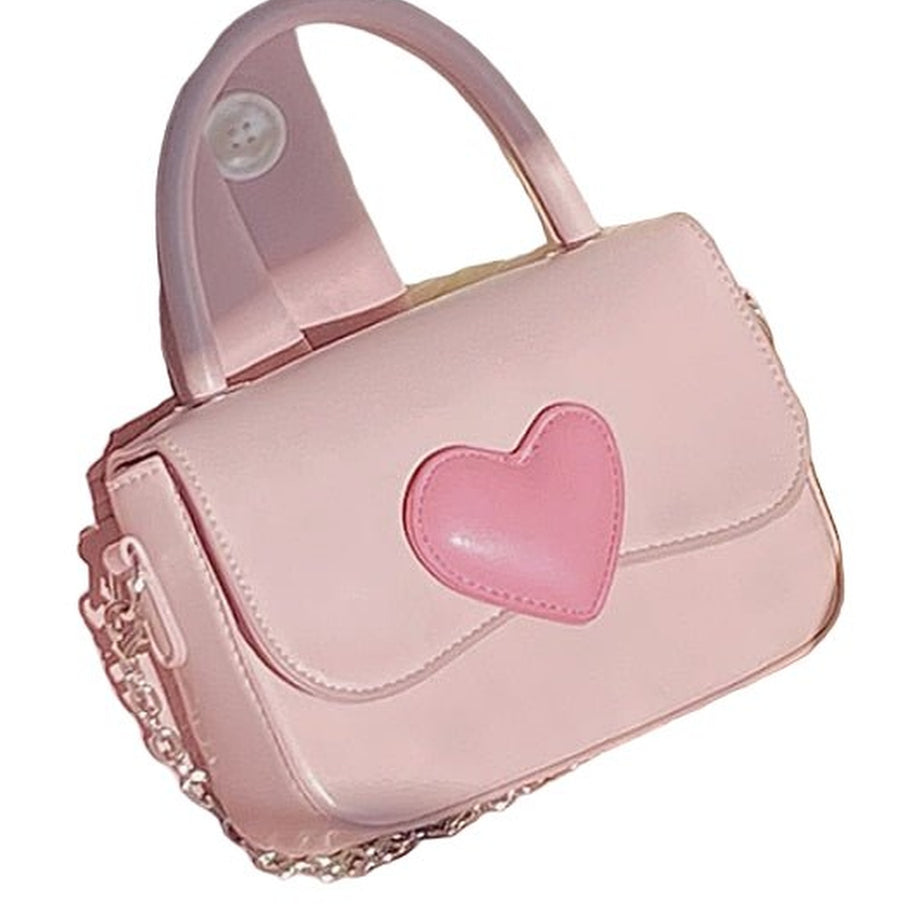 Y2k Preppy Pink Heart Shoulder Bag