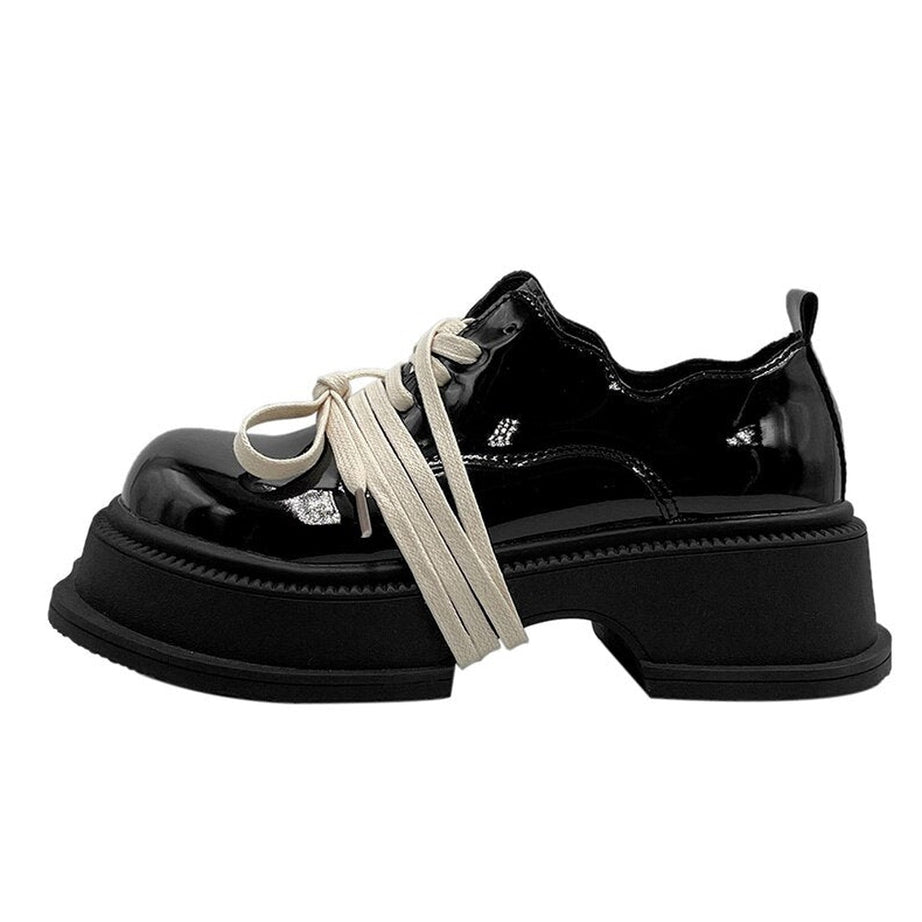 Y2k Preppy Platform British Style Shoes