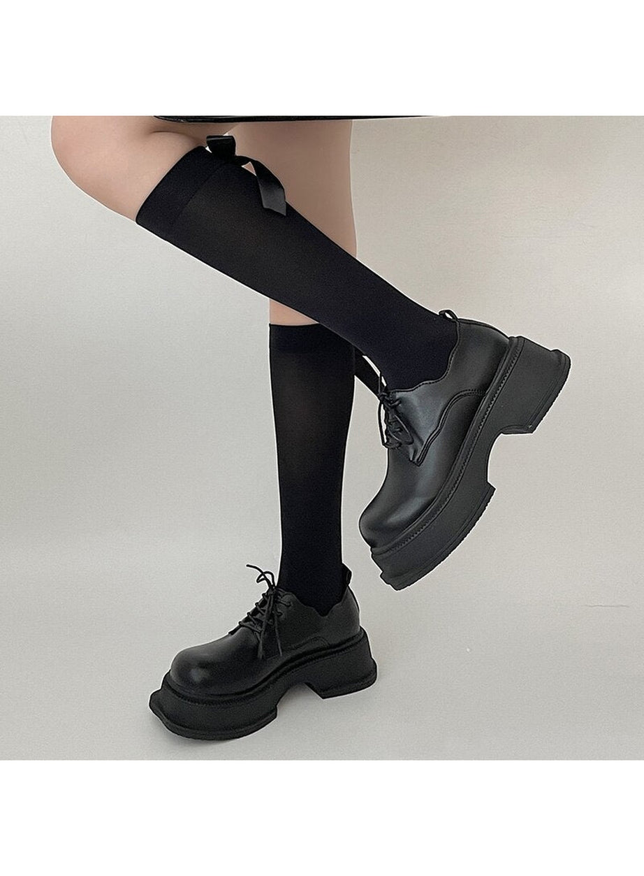 Y2k Preppy Platform British Style Shoes