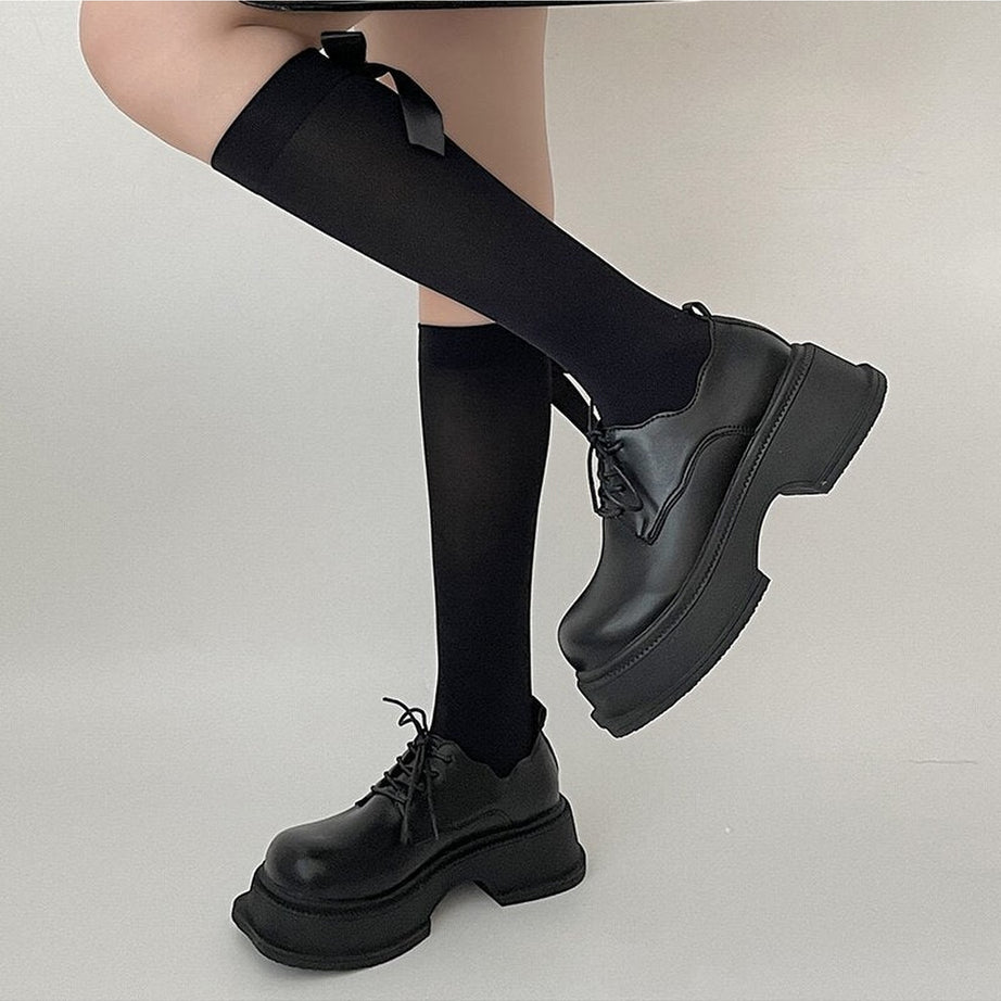 Y2k Preppy Platform British Style Shoes