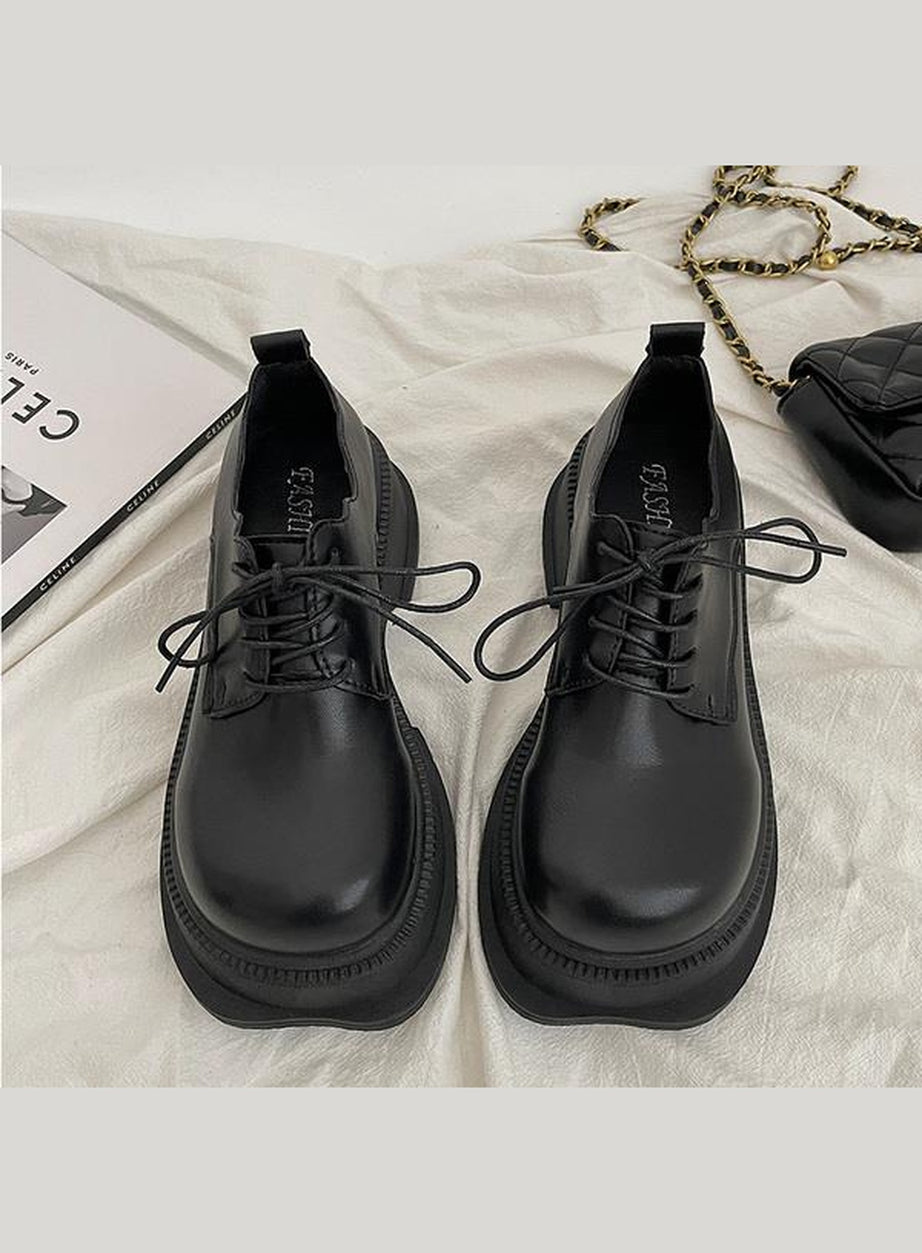 Y2k Preppy Platform British Style Shoes