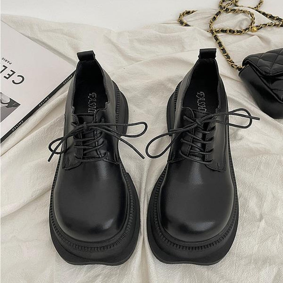 Y2k Preppy Platform British Style Shoes