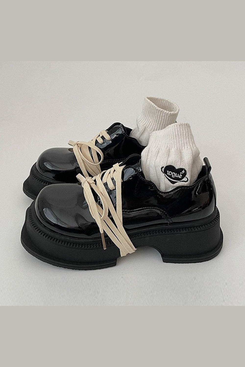 Y2k Preppy Platform British Style Shoes