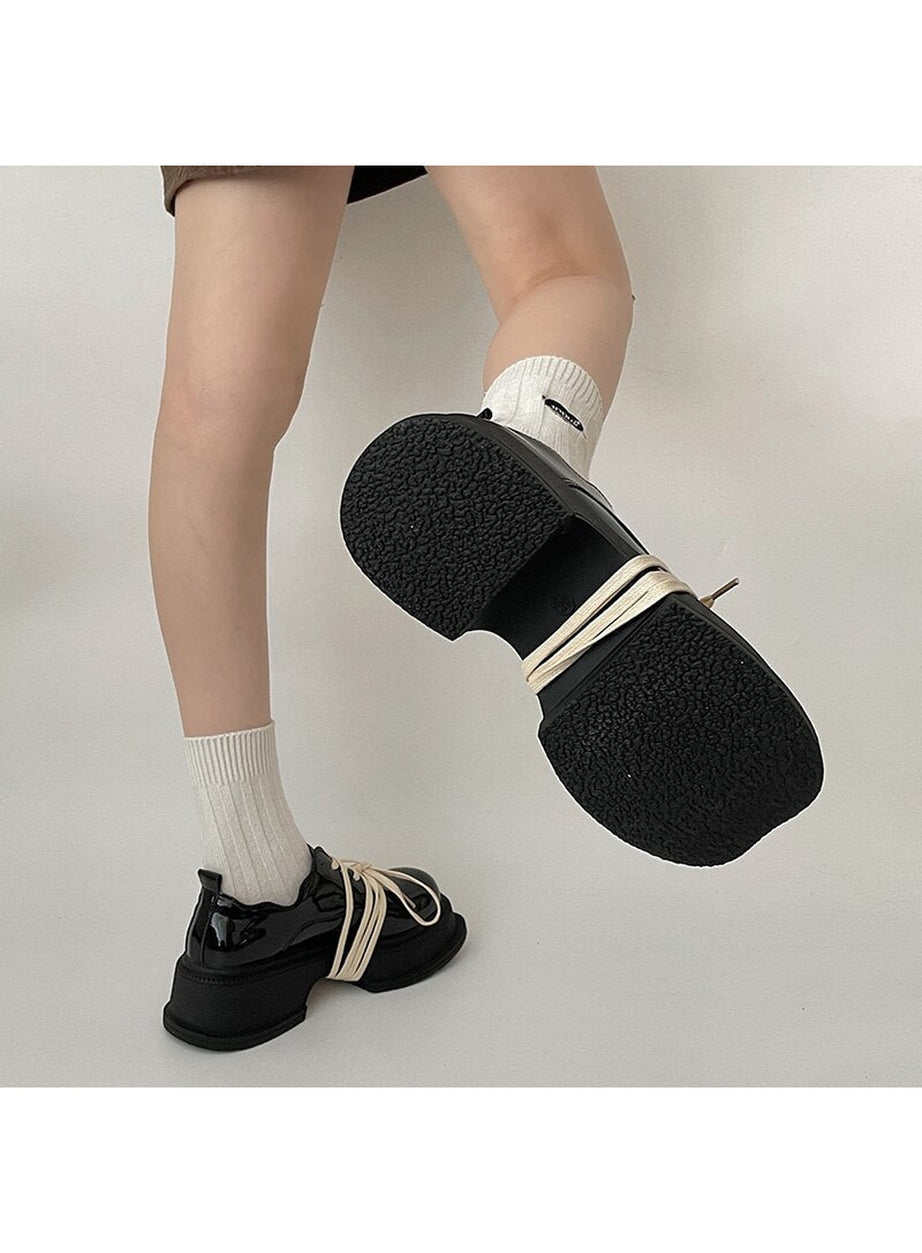 Y2k Preppy Platform British Style Shoes