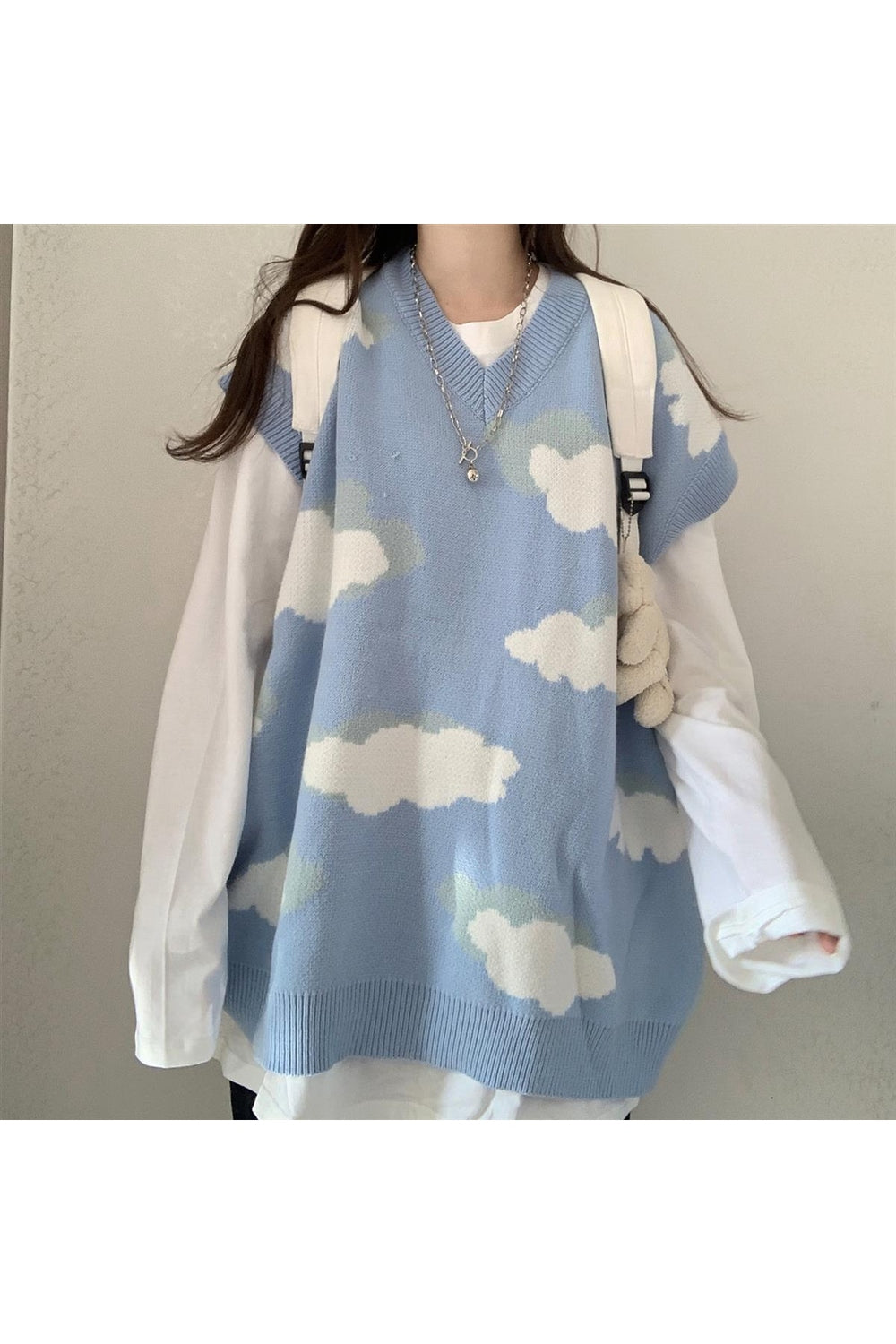 Y2k Preppy Simple Casual Sweater